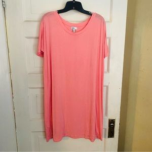 Nordstrom Rack Short Sleeve Crew Neck Stretch Cotton T-Shirt Dress Size L